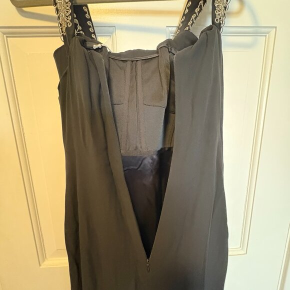 NWT Givenchy Black Evening Gown Size 2 Luxury Designer Glam with Metal Strap - Picture 9 of 13